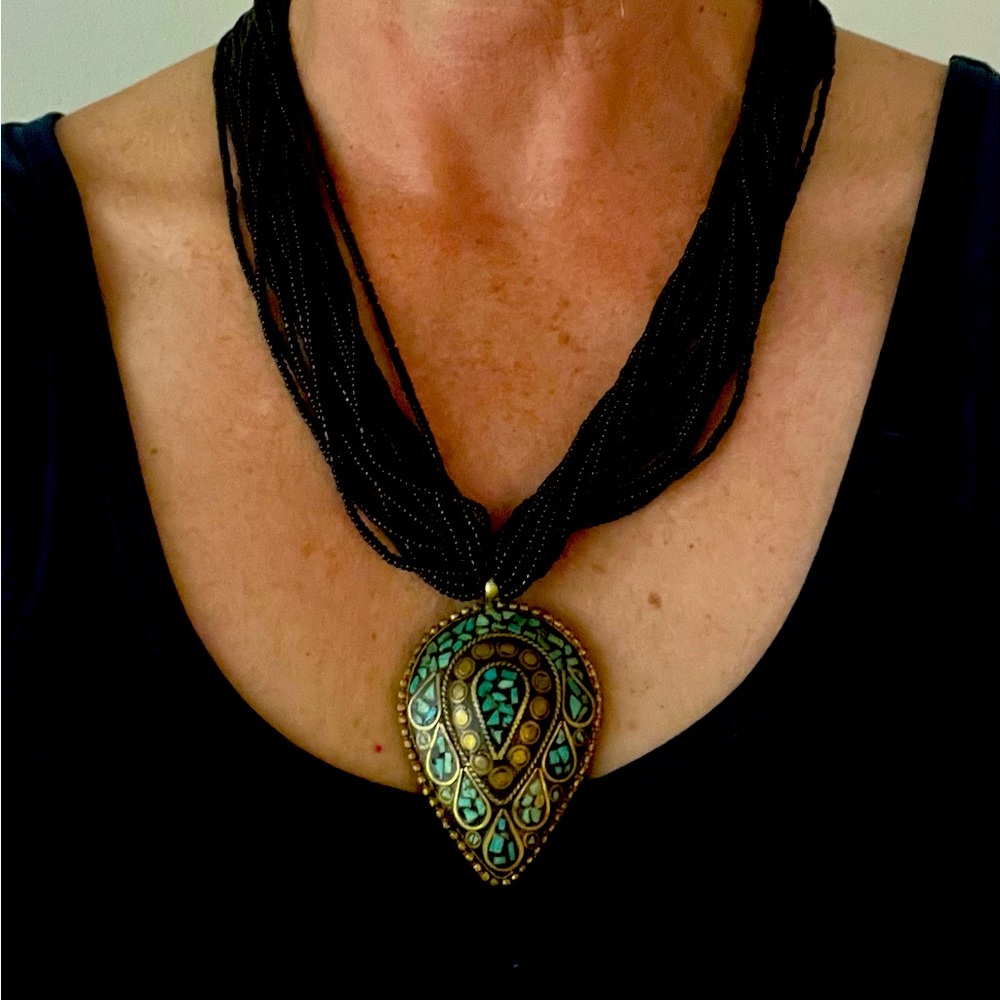 Black beaded necklace